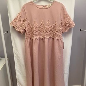 Orange Creek blush pink midi dress size medium